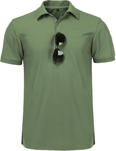 Miniatura 2 de SCODI Polo para hombre, casual, manga corta, polo de golf, atlético, diario, cuello camisa, camiseta de tenis