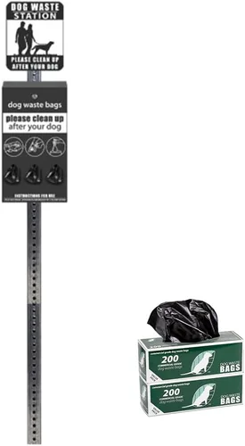 Miniatura 16 de ZERO WASTE USA NUEVA 2026 DISPENSE-ART™ Estación de basura para perros de aluminio con impresión UV de 7 pies - Sin bote de basura - 25% más