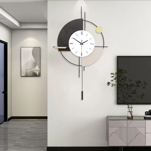 Miniatura 4 de Reloj de pared con péndulo, silencioso, de calidad de cuarzo, operado con batería, reloj de pared grande para decoración de sala de estar, cocina