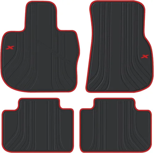 Miniatura 11 de Alfombrillas de coche SAN AUTO para BMW X3 G01 X4 G02 Ajuste personalizado 2018 2019 2020 2021 2022 2023 2024 Negras y blancas, revestimientos