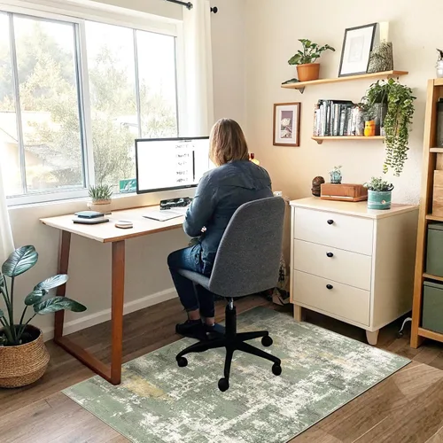 Miniatura 7 de Tapete para silla de oficina para suelo de madera dura y azulejos, 36 x 48 pulgadas, tapete resistente para silla de escritorio para suelos duros