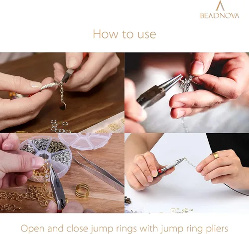 Miniatura 5 de BEADNOVA Anillos de salto negros de 0.157 in para hacer joyas, anillos abiertos para llaveros y reparación de collares (300 unidades)