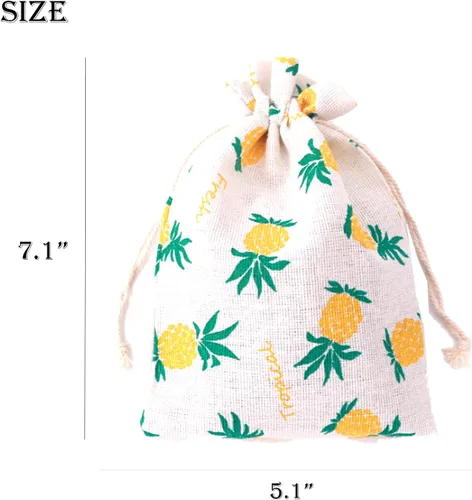 Miniatura 5 de RIGHTA TECH Bolsas de regalo de piña con cordón, bolsa de regalo de piña para boda, despedida de soltera, fiesta de cumpleaños, Luau hawaiano