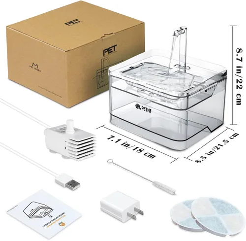 Miniatura 9 de Fuente de agua para gatos, fuente de agua para mascotas mejorada 2021, 101 onzas /3L, dispensador de agua para perros y gatos, bomba inteligente