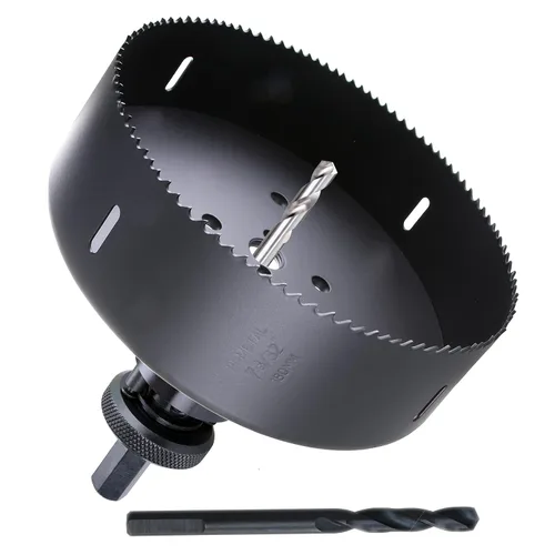 Miniatura 16 de Sierra de agujero de 4-1/2" de HSS bimetálica para madera, paneles de yeso, plástico, aluminio, acero suave, hierro, metal, acero inoxidable. Broca