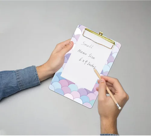 Miniatura 3 de Hongri Portapapeles de plástico pequeño, diseño de moda A5 para estudiantes, niños, mujeres, oficina, hogar, clip de perfil bajo, bonito