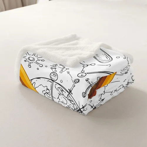 Miniatura 5 de Erosebridal Manta de forro polar de ecuación química para niños y niños, manta de estudiantes de ciencias, tubo de ensayo, microscopio,