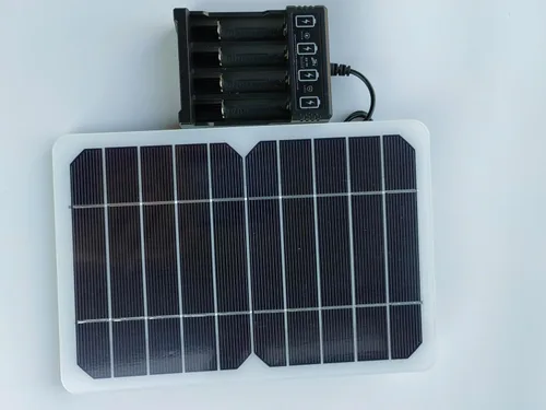 Miniatura 6 de HUI YINGC Cargador de energía solar con panel solar portátil de 5 vatios para baterías recargables de 1.2 V AA y AAA para el hogar, con panel solar