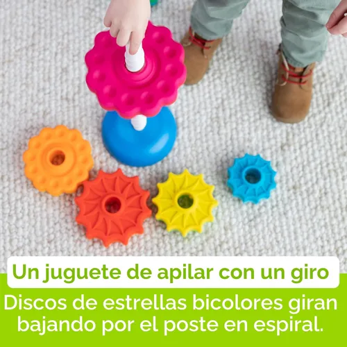 Miniatura 3 de Fat Brain Toys SpinAgain, juguetes para apilar y girar para bebés y niños pequeños de 1 año o más