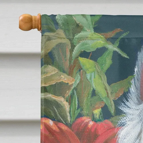 Miniatura 339 de Caroline's Treasures PPP3090GF - Bandera decorativa para jardín de bulldog inglés y otoño, para exteriores, patio, flores, tamaño de jardín