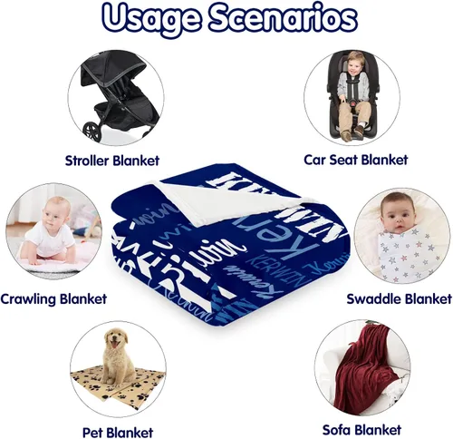 Miniatura 5 de ICELIETE Envía al día siguiente, mantas personalizadas para niños, manta personalizada con nombre, manta de franela, regalos de Navidad y cumpleaños