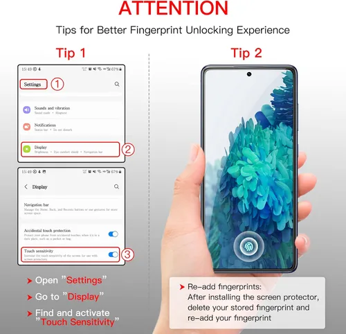 Miniatura 2 de JETech - Protector de pantalla para Samsung Galaxy S20 FE de 6.5 pulgadas con protector de lente de cámara, película de vidrio templado, compatible