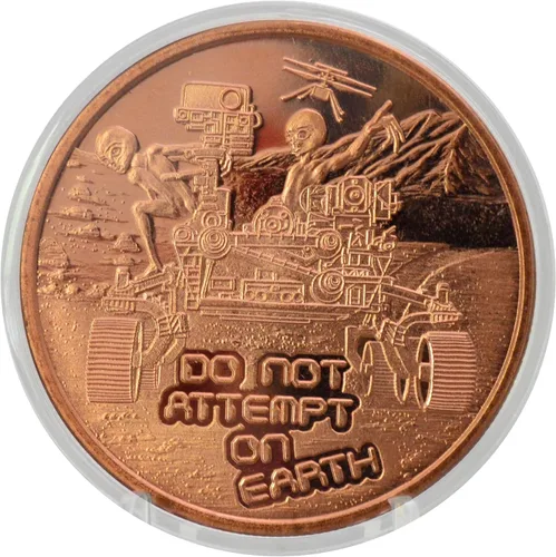 Miniatura 7 de We'll Be Back Aliens Moneda redonda coleccionable de cobre .999 de 1 onza en cápsula - COA by Heavenly Metals Volveremos