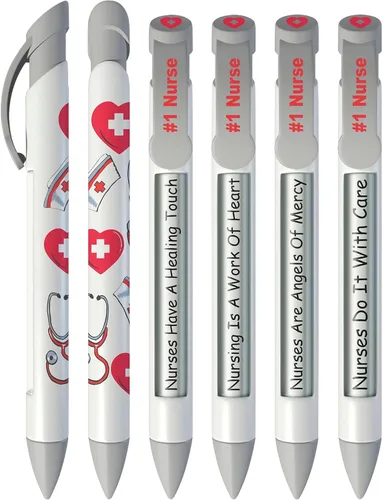 Miniatura 9 de Greeting Pen Enfermera Apreciación 6 Diseños Rotación Mensaje 6 Pen Set (36067)