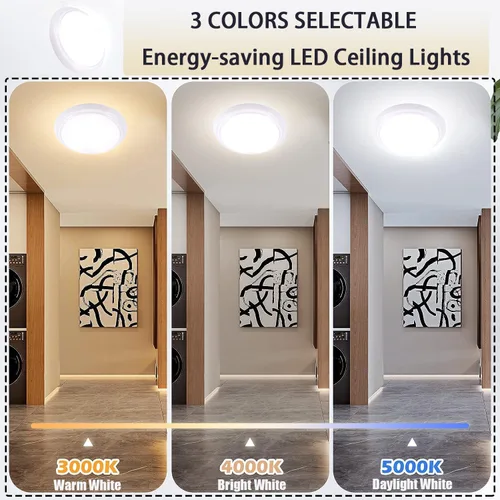 Miniatura 3 de YoonLIT - Lámpara de techo LED de montaje empotrado de 9 pulgadas, 120 V, 3000 K/4000 K/5000 K CCT ajustable, lámpara de techo regulable, 17.5 W
