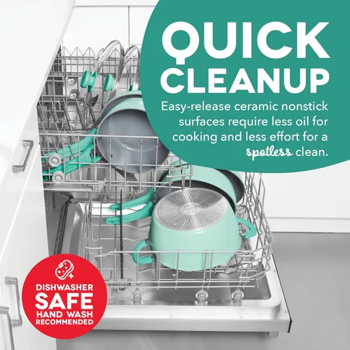 Miniatura 5 de Dash Dream Green - Juego de utensilios de cocina de aluminio reciclado, antiadherentes con revestimiento de cerámica y compatibles con inducción