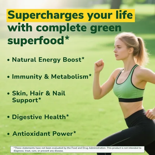 Miniatura 3 de Vitalibre Moringa 1,010 mg, potencia máxima, superalimento verde completo, rico en antioxidantes, sin gluten ni cafeína, sin OMG, energía, inmune