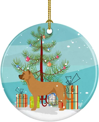 Miniatura 45 de Caroline's Treasures American Toy Fox Terrier - Adorno de cerámica de Navidad para colgar en el árbol de Navidad, decoración para el hogar, Navidad