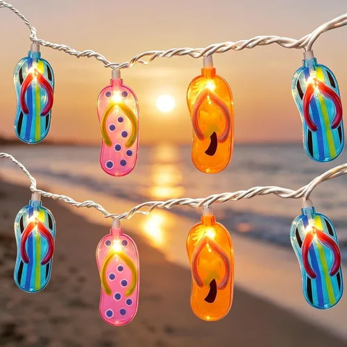 Miniatura 13 de Tira de luces de estrellas rojas, blancas y azules, 8.5 pies, luces de decoración del 4 de julio con 10 luces rojas, blancas y azules, tira de luces