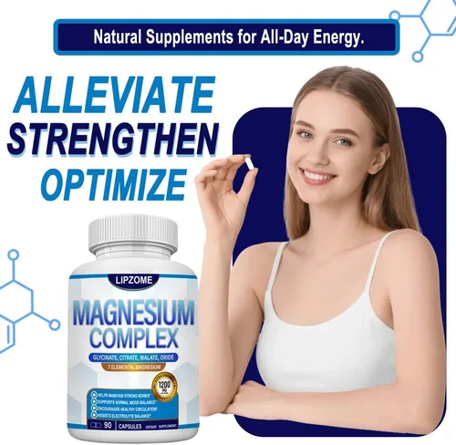 Miniatura 4 de Suplemento Complejo de Magnesio 1200mg - Mezcla avanzada de magnesio 7 en 1 - Glicinato, Citrato, Malato, Taurato, Óxido, Aspartato, Orotato