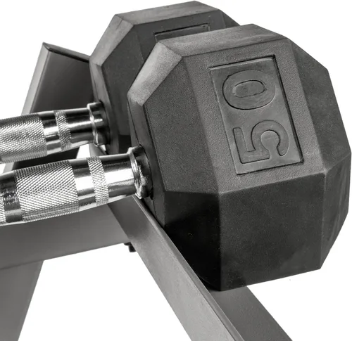 Miniatura 4 de XMark Juego de mancuernas de 5 a 50 libras, pares de mancuernas con estante de almacenamiento de pesas, opción de soporte para mancuernas solamente