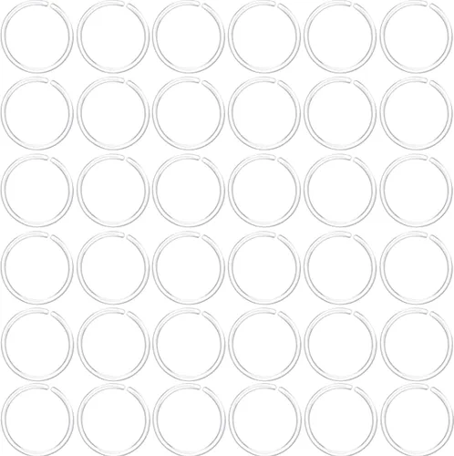 Miniatura 8 de 100 piezas antialérgicas de plástico unisex de 0.71 oz (20 g), retenedores de agujero de aro y anillos de nariz transparentes para orejas sensibles