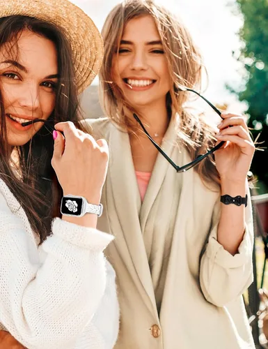 Miniatura 7 de JR.DM - Paquete de 2 bandas de silicona grabadas compatibles con Apple Watch de 38/40/41/42/44/45/46/49 mm, correa delgada y femenina de hoja