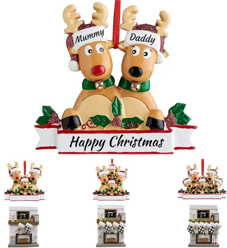 Miniatura 12 de Mantel de chimenea, adornos de Navidad personalizados para la familia, 2025, medias personalizadas, familia de 2, 3, 4, 5, 6 nombres, adorno