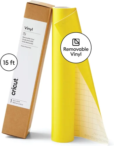 Miniatura 3 de Cricut - Vinilo removible de alta calidad, amarillo brillante (12 x 15 pies), sin residuos, fácil de quitar hasta 2 años, perfecto para proyectos