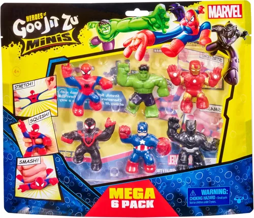 Miniatura 2 de Heroes of Goo Jit Zu Minis Groot, Black Widow, Capitán América, Spider-Man, Venom y Capitán Marvel Figuras MINI Paquete de 6