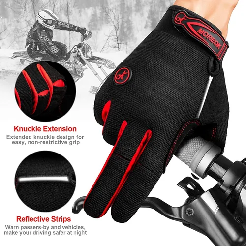 Miniatura 5 de BIKINGMOREOK - Guantes de ciclismo para bicicleta de montaña, para hombre y mujer, permite el uso de pantallas táctiles, con acolchado de gel