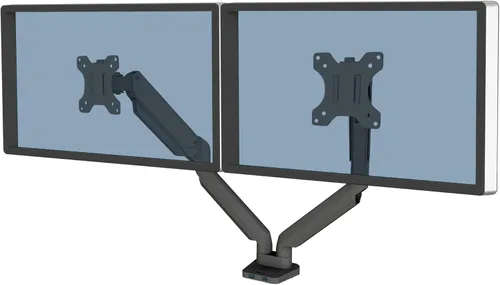 Miniatura 12 de Fellowes Platinum Series - Brazo de monitor único para monitores de 40 pulgadas, movimiento completo, rotación de 360°, montaje VESA con ojal o Plata