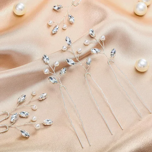 Miniatura 5 de 12 horquillas para el pelo de novia, accesorios de cristal, perlas de diamantes de imitación para novias, damas de honor, accesorios de boda