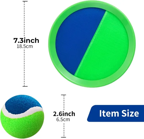 Miniatura 4 de Juguetes exteriores para niños de 4 a 8 años – Juego de pelotas para lanzar y atrapar, juegos al aire libre para niños y adultos con 6 paletas y 3