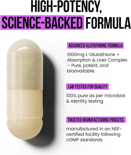 Miniatura 4 de VitaRaw 1000 mg de glutatión para apoyo inmunológico - Complejo de absorción de 100 mg - Suplemento de glutatión liposomal reducido con ácido alfa