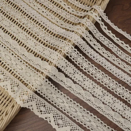 IDONGCAI Cinta de encaje vintage con borde de encaje de algodón a ganchillo para decoración de diario basura, paquete de Navidad, suministros de