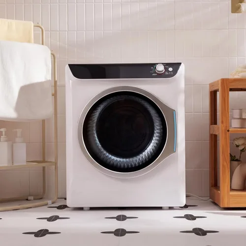 Miniatura 4 de Auertech Secadoras portátiles para lavandería, secadora de ropa de 2.6 pies cúbicos con bañera de acero inoxidable, secadora eléctrica con perilla