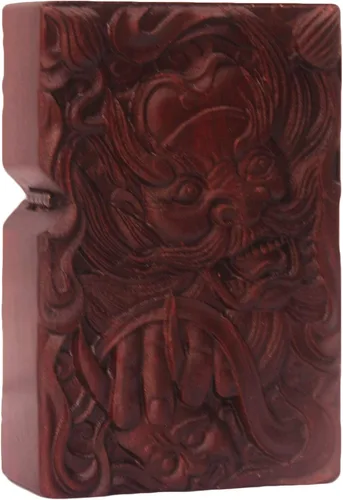 Miniatura 14 de Carcasa exterior de palisandro Huanghuali natural tallado para módulo Zippo (1000 brazos Avalokiteshvara de la diosa 3#)