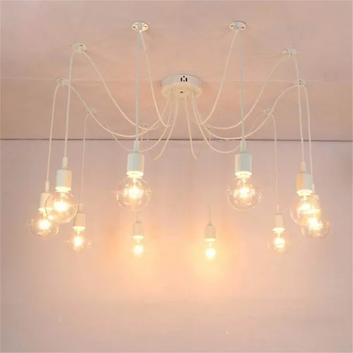 Miniatura 13 de Luces colgantes de 10 vías para bricolaje, lámpara colgante de techo ajustable de altura Candelabro de araña de 10 brazos Lámpara colgante