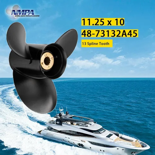 Miniatura 4 de VIF Jason Marine Upgrade OEM 13 Spline Tooth Aluminio Outboard Hélice compatible con motores Mercury 30/35/40/45/50/55/60/70hp, caja de cambios