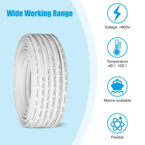 Miniatura 4 de Cable marino triplex de calibre 16, cable de cobre estañado para barco, 100 pies 16 AWG estándar USA OFC alambre de cobre libre de oxígeno