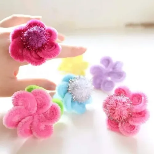 Miniatura 6 de Waycreat 200 piezas de limpiapipas de felpilla rosa para decoración de manualidades (0.236 in x 12 pulgadas)
