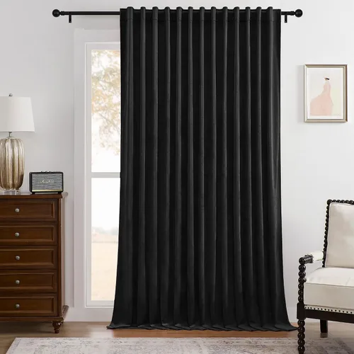 Miniatura 36 de Timeper Cortinas opacas de terciopelo negro de 42 pulgadas de ancho x 84 pulgadas de largo, cortinas opacas para dormitorio, sala de estar, cortinas