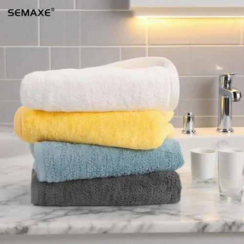 Miniatura 9 de SEMAXE Paquete de 12 toallas de mano para baño, toallas 100% algodón con bucles para colgar, suaves y altamente absorbentes, juego de toallas