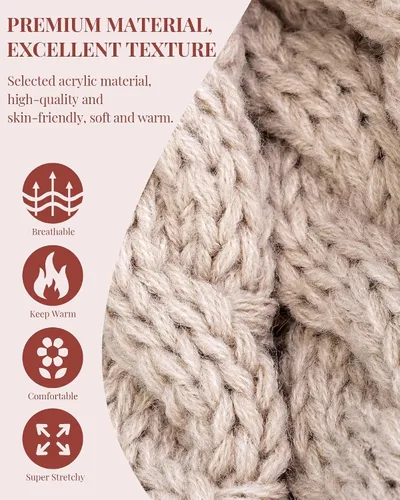 Miniatura 3 de 3 gorros para mujer con pompón, gorro de punto para mujer invierno y otoño, sombreros de invierno cálidos de moda para mujer
