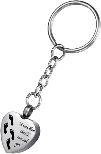 Miniatura 18 de Llavero de urna de recuerdo conmemorativo de joyería de cremación de acero inoxidable para cenizas, Acero inoxidable