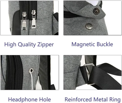 Miniatura 5 de Mochila tipo bandolera bandolera bandolera para el pecho, bolsa de hombro, pequeña mochila casual para mujeres y hombres, senderismo