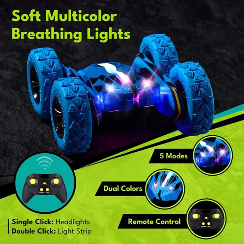 Miniatura 4 de Threeking - Coches a control remoto, juguetes de autos RC para niños y niñas de 6 a 12 años, baterías modulares USB-C mejoradas, auto de acrobacias