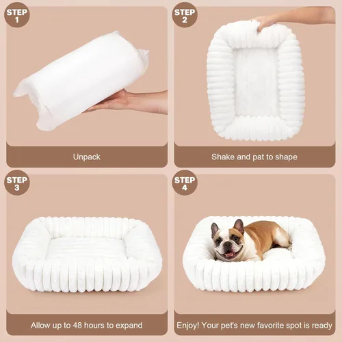 Miniatura 6 de Cama para perros pequeños y medianos, camas lavables autocalentables para perros y gatos para gatos de interior, cama mullida de piel de conejo