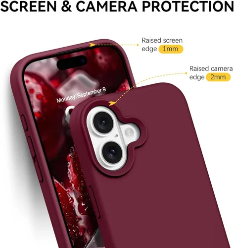 Miniatura 322 de GUAGUA Funda compatible con iPhone 17 Pro Max de 6.9 pulgadas, silicona líquida, goma de gel suave, delgada, forro de microfibra delgada